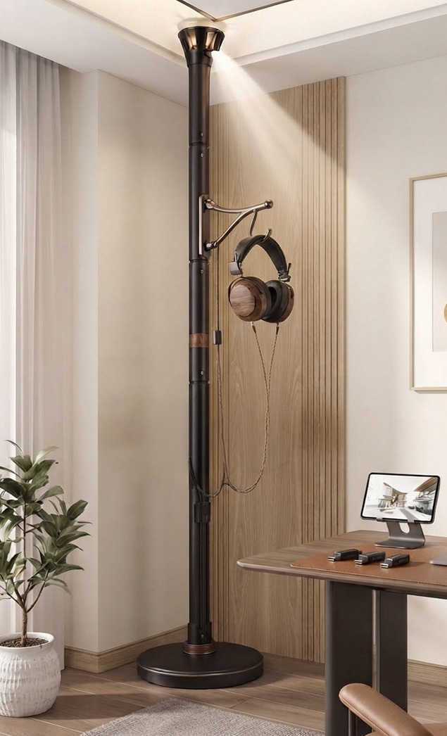 Silver LiFi Lamp styled in a home office